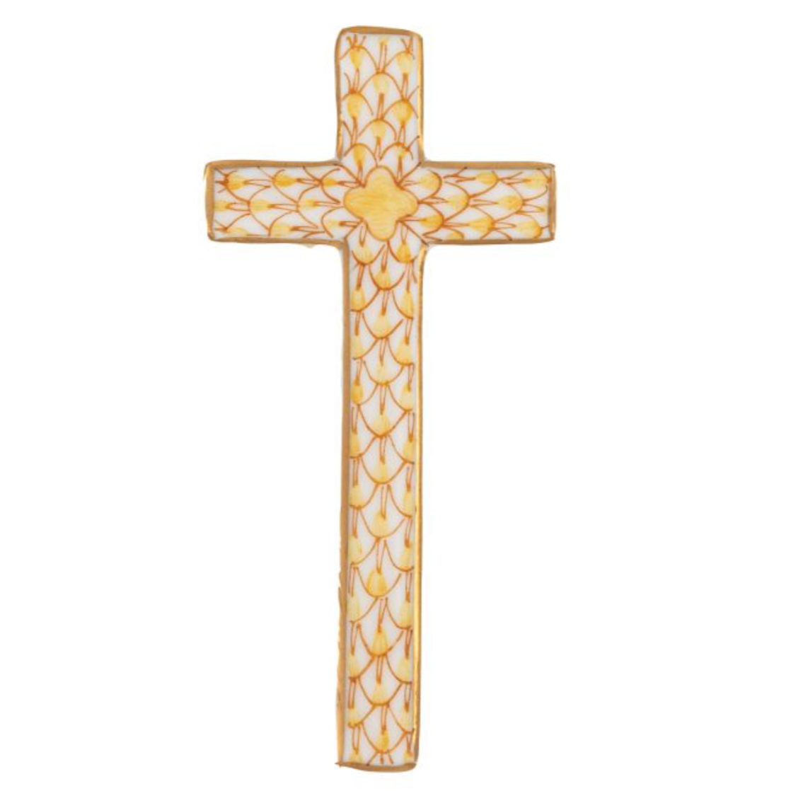 Fishnet Miniature Cross, Butterscotch