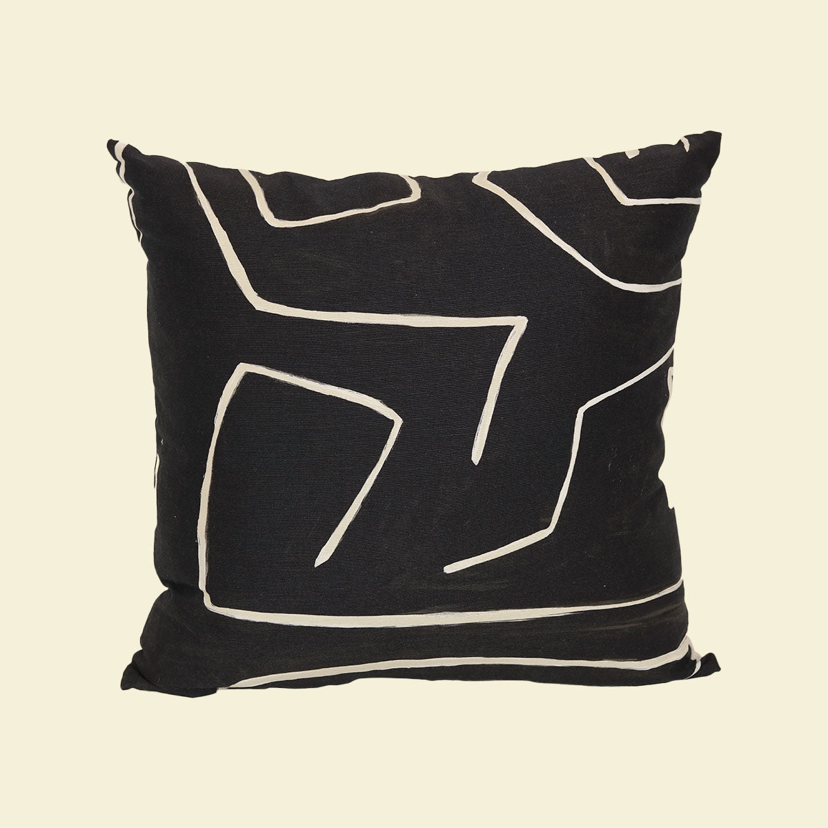 Black Tan Graffiti Pillow 20"x20"