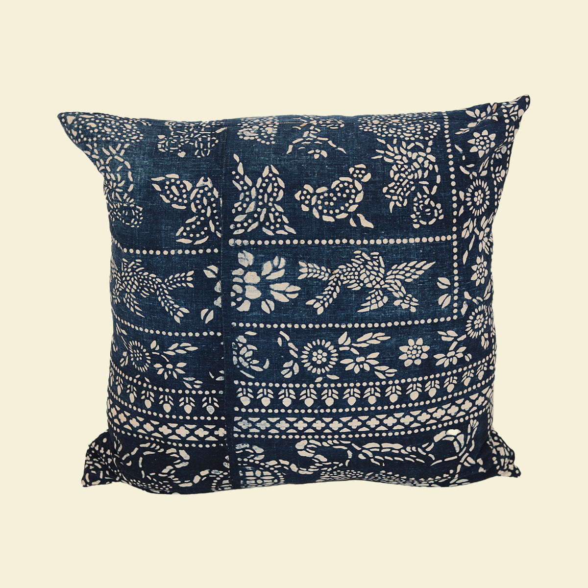 Blue Block Print Pillow 22"x22"