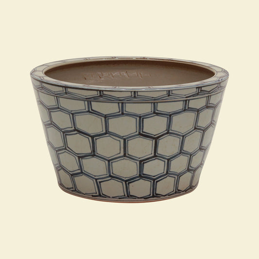 Blue and White Honeycomb Basin Planter