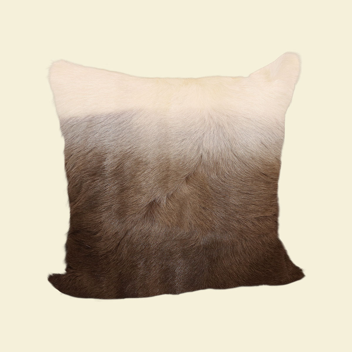 Brown/White Fur Pillow 22"x22"