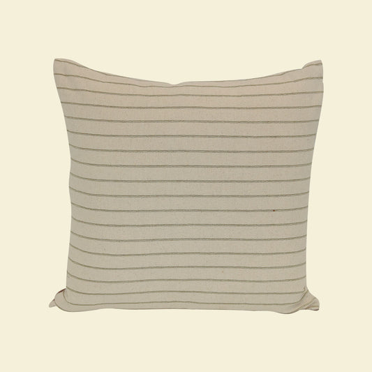 Cream and Green Stripe Pillow 24"x24"