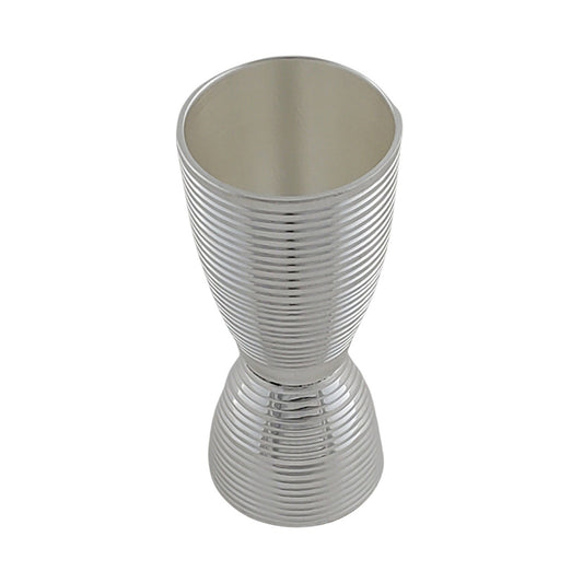 Silver Plated Fully Ribbed Double Measure