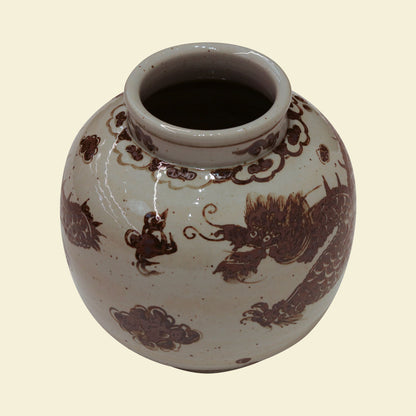 Rusty Brown Dragon Open Top Jar