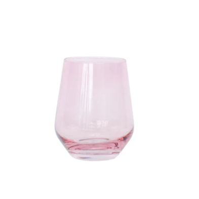 Rose Stemless Wine Glass