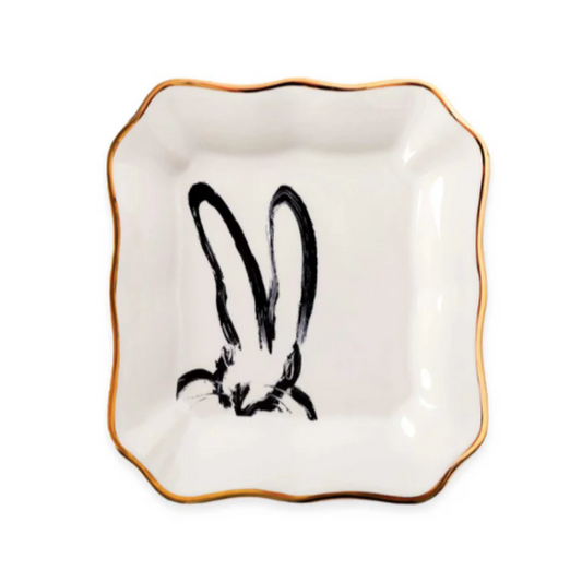 Bunny Portrait Plate in White