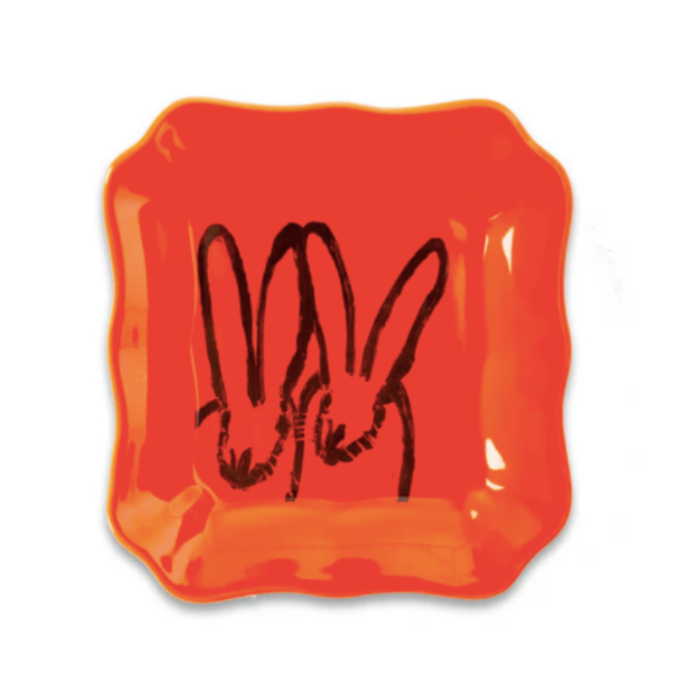 Bunny Portrait Plate in Orange