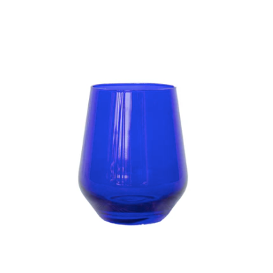 Royal Blue Stemless Wine Glass