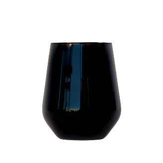 Black Stemless Wine Glass