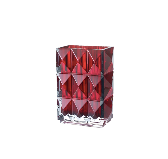 Louxor Red Rectangular Vase 8"