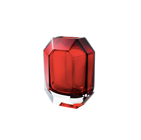 Octogone Vase Red