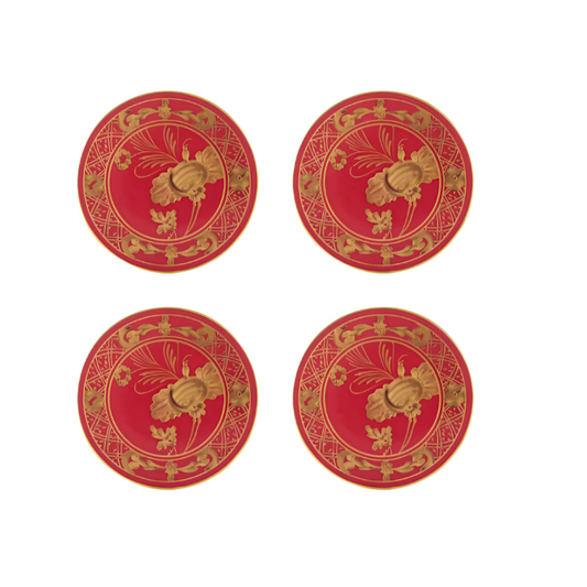 Oriente Italiano Set of 4 Coasters, Rubrum