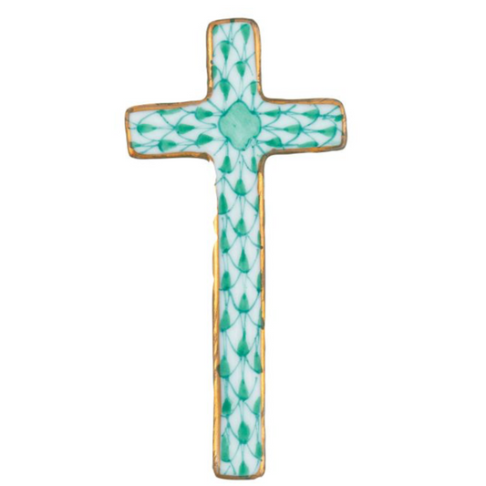 Fishnet Miniature Cross, Green