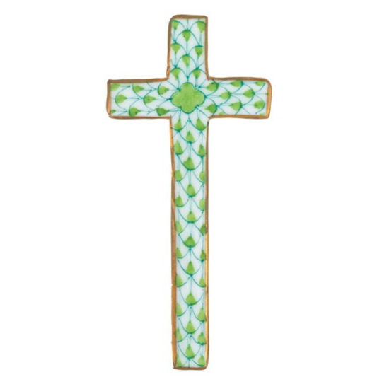 Fishnet Miniature Cross, Key Lime