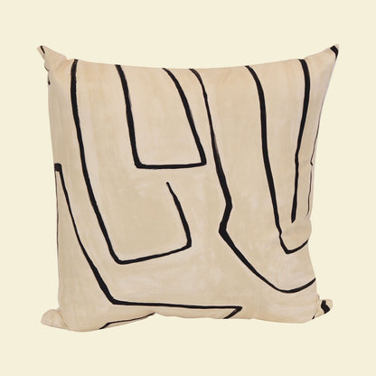 White Graffito Pillow 20"x20"