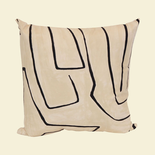 White Graffito Pillow 20"x20"