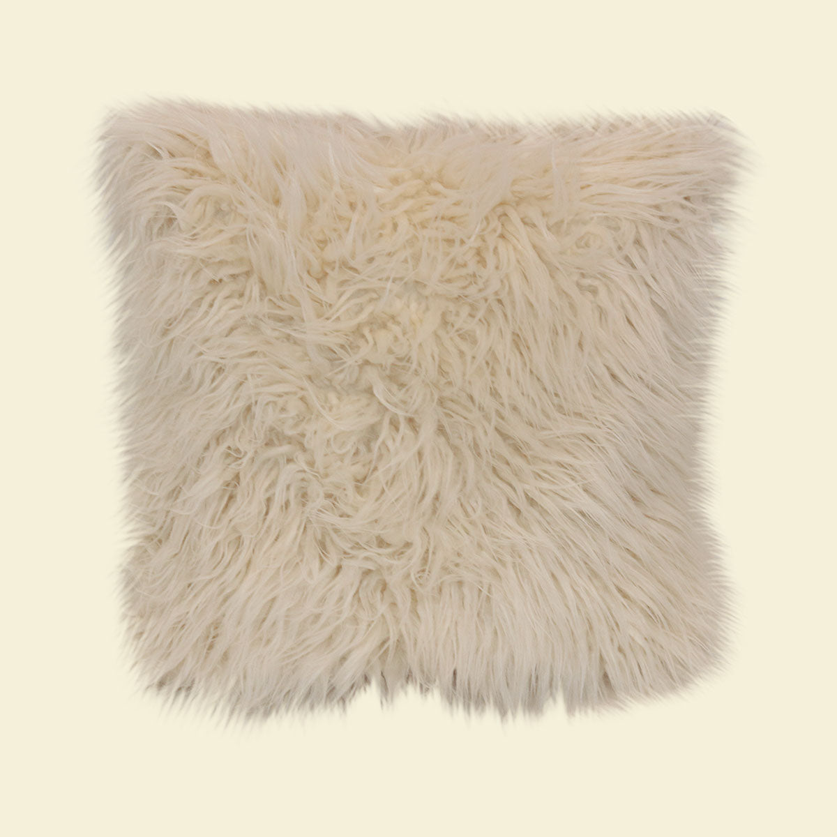 White Shaggy Pillow 18"x18"